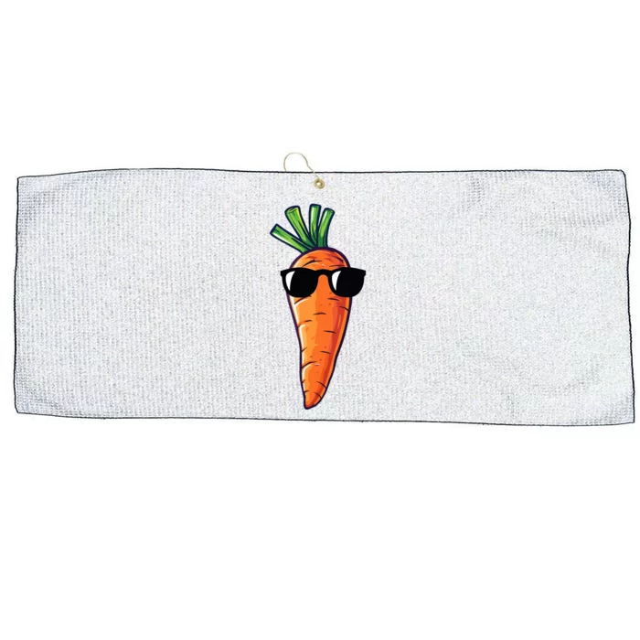 Carrot With Sunglasses Carrot Large Microfiber Waffle Golf Towel