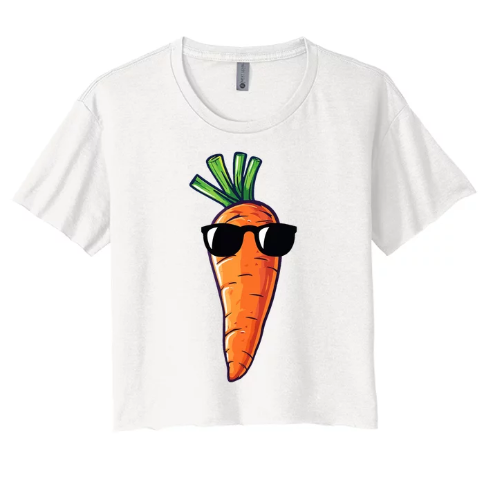 Carrot With Sunglasses Carrot Women's Crop Top Tee