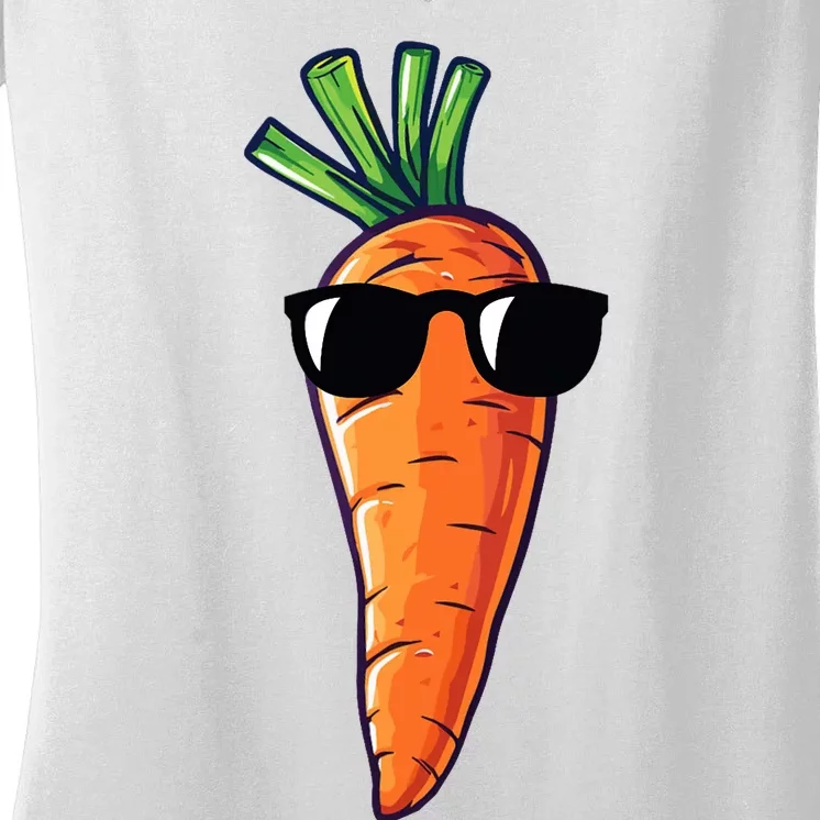 Carrot With Sunglasses Carrot Women's V-Neck T-Shirt