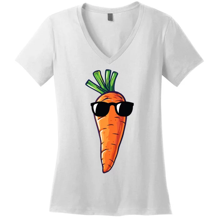 Carrot With Sunglasses Carrot Women's V-Neck T-Shirt