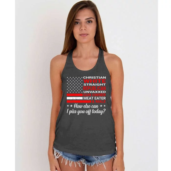 Christian White Straight Republican Unvaxxed Gun Owner Women's Knotted Racerback Tank