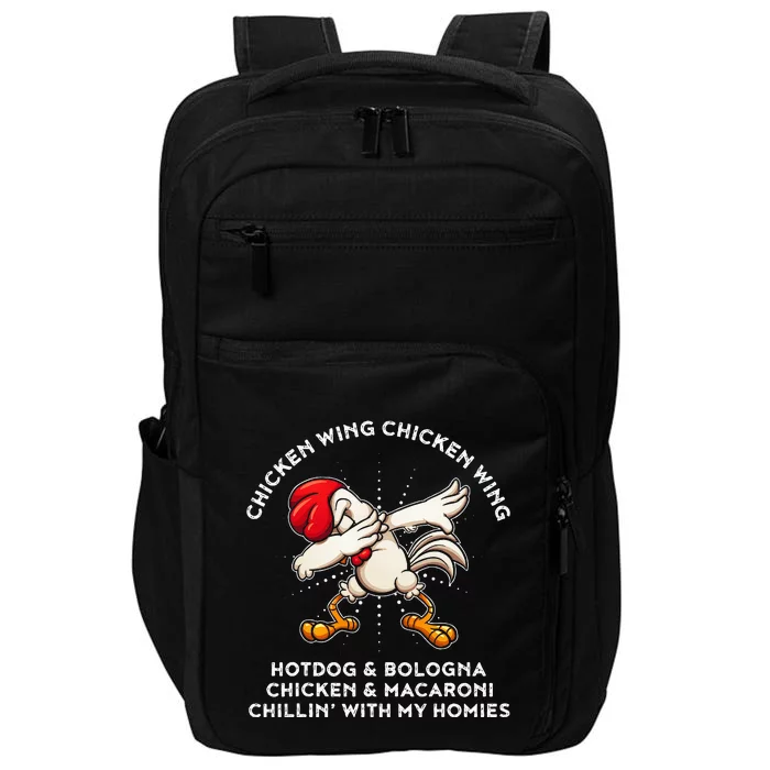 Chicken Wing Song Lyric Hot Dog Bologna Macaroni Impact Tech Backpack