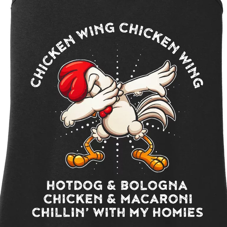 Chicken Wing Song Lyric Hot Dog Bologna Macaroni Ladies Essential Tank