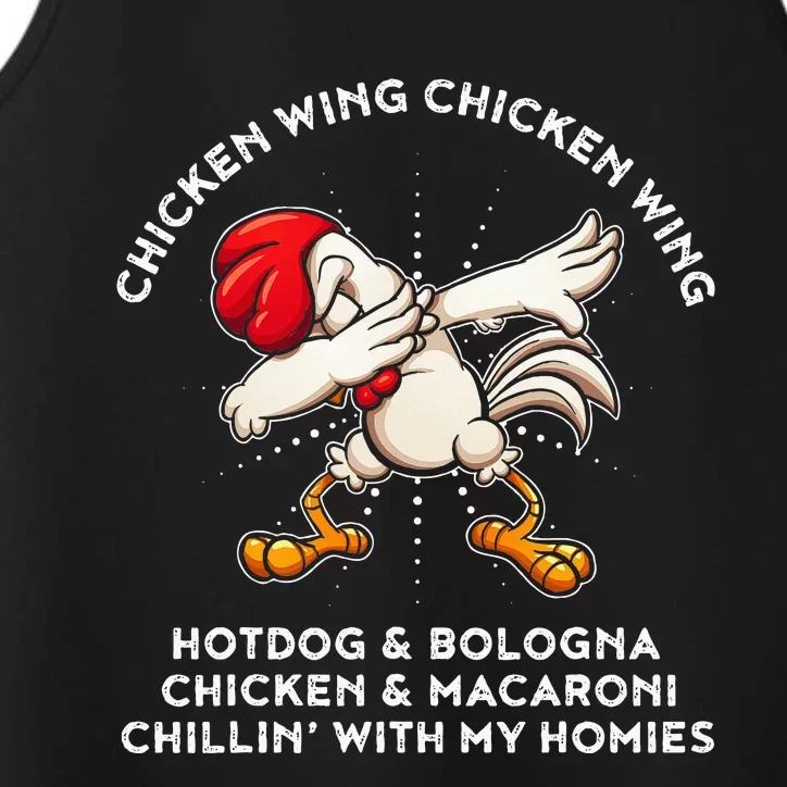 Chicken Wing Song Lyric Hot Dog Bologna Macaroni Performance Tank