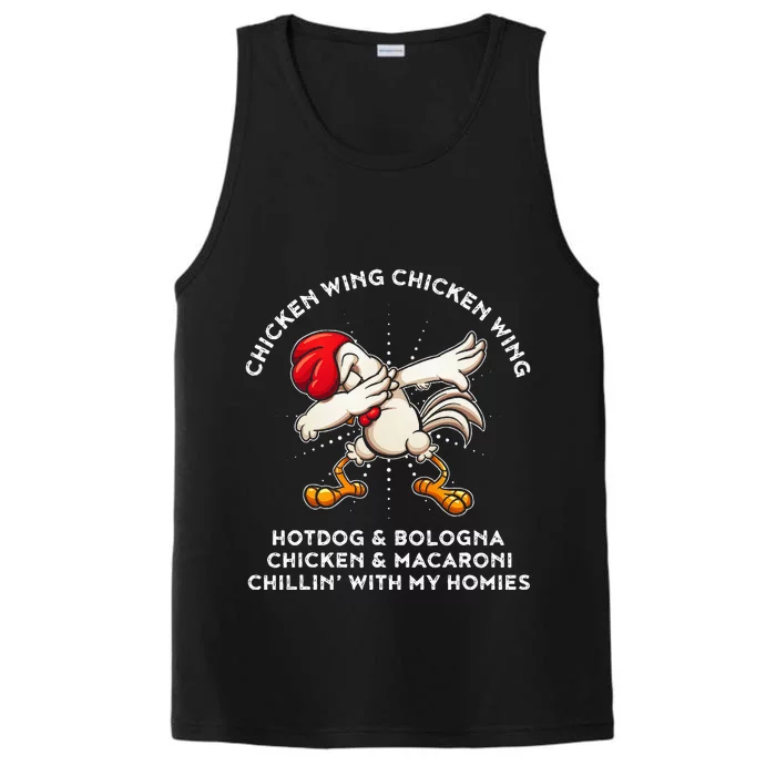 Chicken Wing Song Lyric Hot Dog Bologna Macaroni Performance Tank