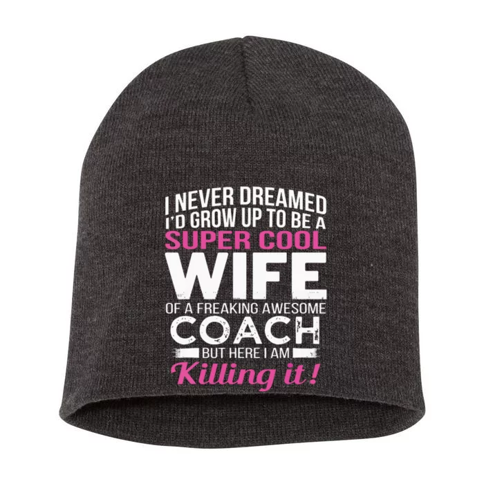 Coachs Wife Shirts Funny Gift For Wife Of Coach Short Acrylic Beanie