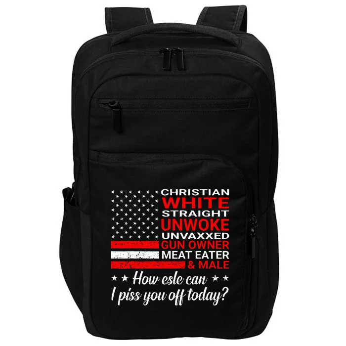 Christian White Straight Unwoke Unvaxxed Gun Owner Impact Tech Backpack