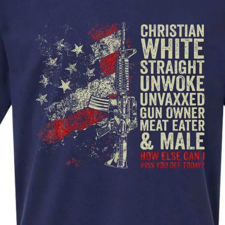 Christian White Straight Unwoke Unvaxxed Gun Owner Sueded Cloud Jersey T-Shirt