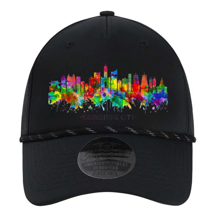 City Watercolor Skyline Home State Souvenir Kaohsiung Taiwan Meaningful Gift Performance The Dyno Cap