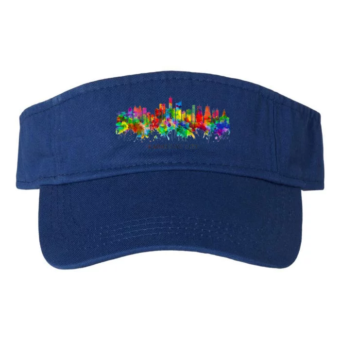 City Watercolor Skyline Home State Souvenir Kaohsiung Taiwan Meaningful Gift Valucap Bio-Washed Visor