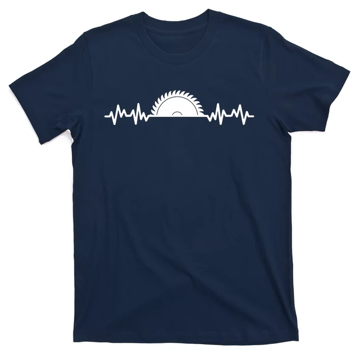 Carpenter Woodworking Saw Heartbeat T-Shirt