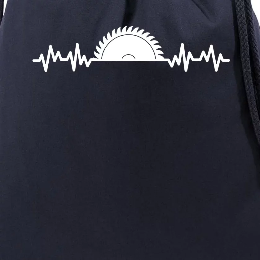 Carpenter Woodworking Saw Heartbeat Drawstring Bag