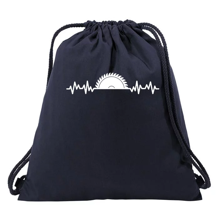 Carpenter Woodworking Saw Heartbeat Drawstring Bag