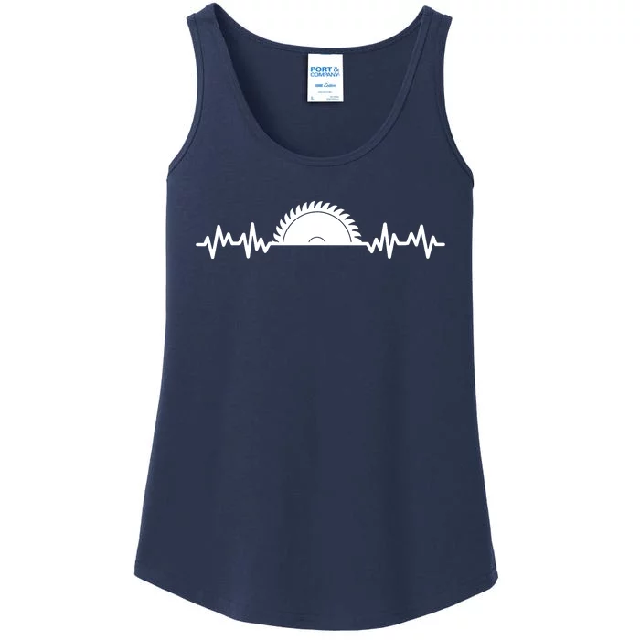 Carpenter Woodworking Saw Heartbeat Ladies Essential Tank