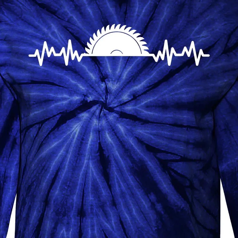 Carpenter Woodworking Saw Heartbeat Tie-Dye Long Sleeve Shirt