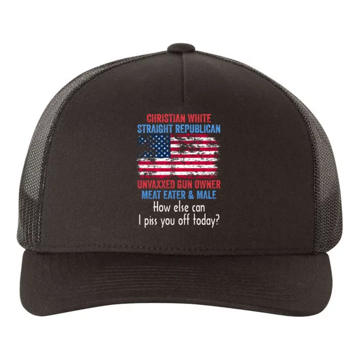 Christian White Straight Republican Us Flag Vintage Yupoong Adult 5-Panel Trucker Hat