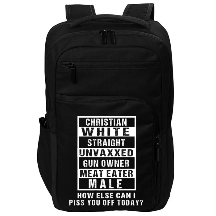 Christian White Straight Republican Unvaxxed Gun Owner Impact Tech Backpack