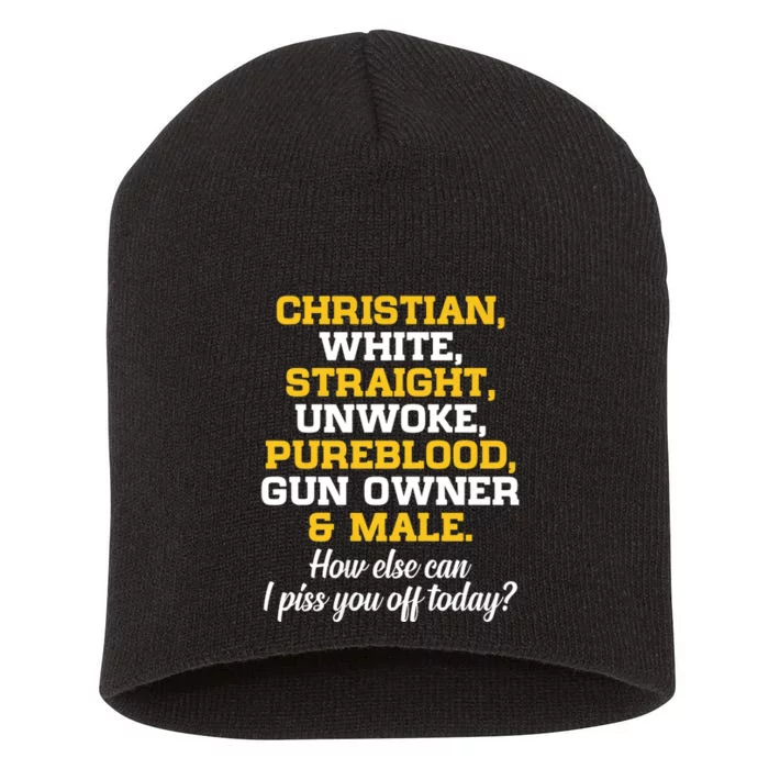 Christian White Straight Unwoke Pureblood Gun Owner & Male Short Acrylic Beanie