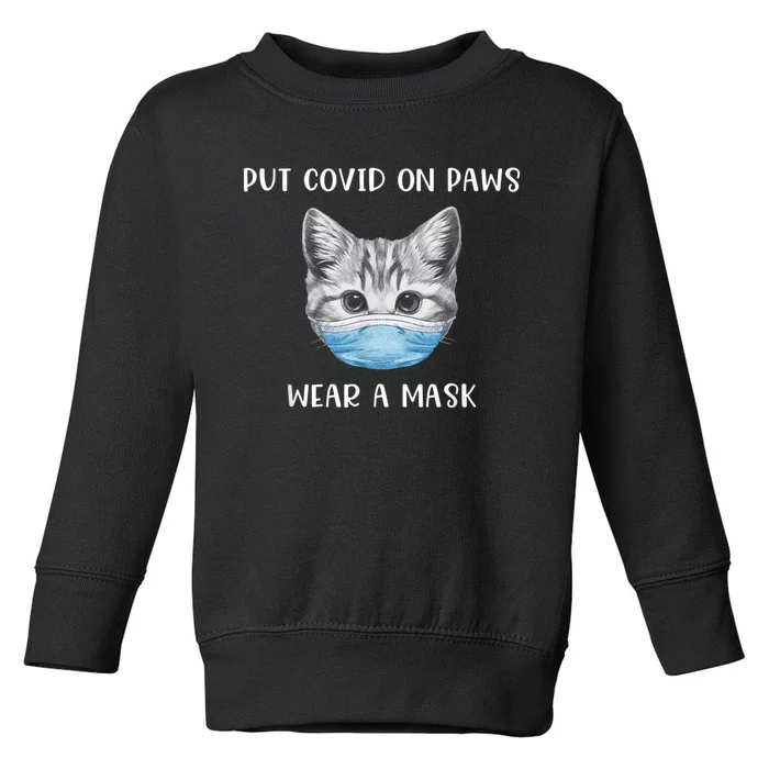 Cat Wearing Surgical Face Mask Promask Quarantine Kitty Toddler Sweatshirt