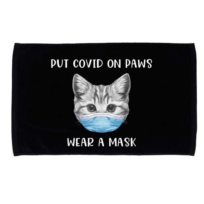 Cat Wearing Surgical Face Mask Promask Quarantine Kitty Microfiber Hand Towel