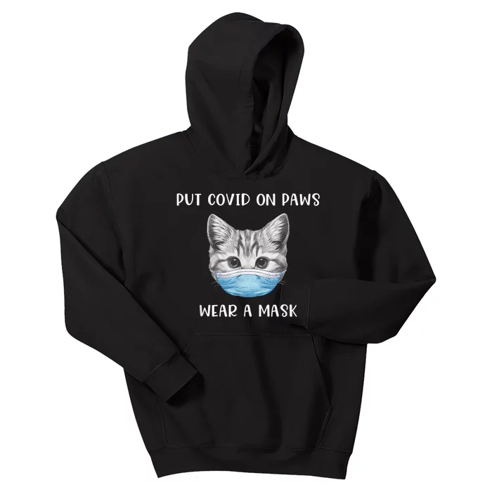 Cat Wearing Surgical Face Mask Promask Quarantine Kitty Kids Hoodie