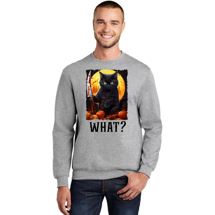 Cat What Starry Night Black Cat With Knife Halloween Costume Meaningful Gift Sweatshirt