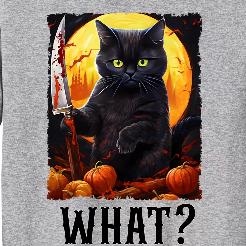 Cat What Starry Night Black Cat With Knife Halloween Costume Meaningful Gift Sweatshirt