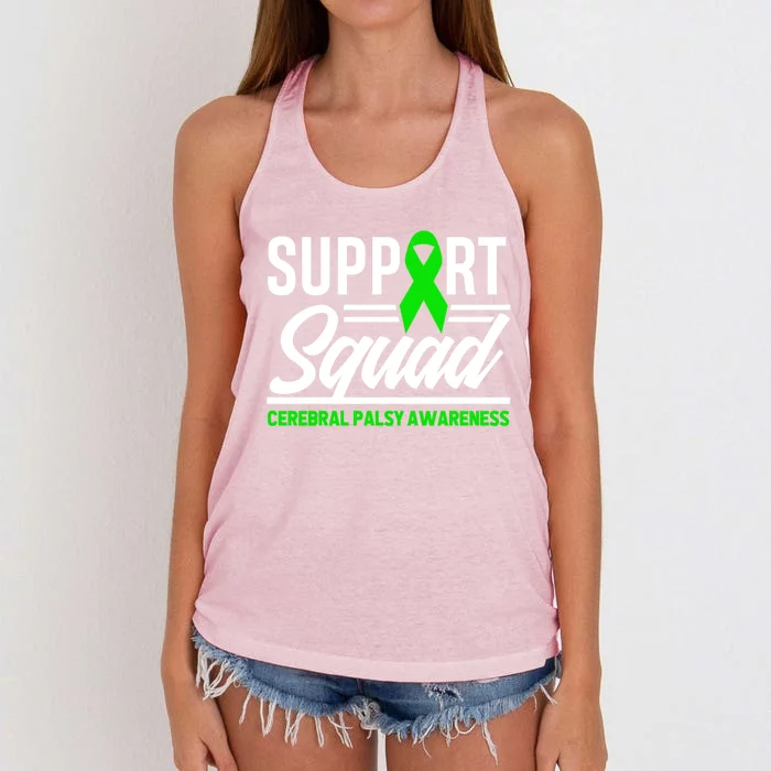 Cp Warrior Support Squad Cerebral Palsy Awareness Gift Women's Knotted Racerback Tank