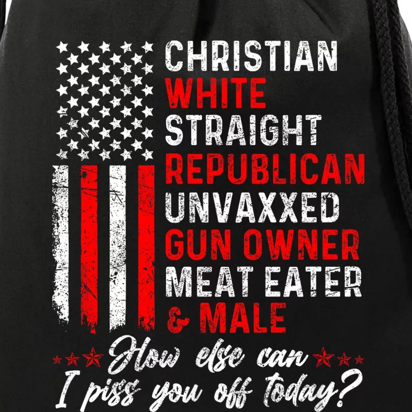 Christian White Straight Republican Unvaxxed Gun Owner Meat Drawstring Bag