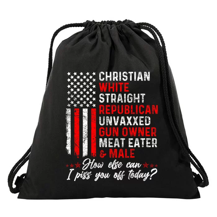 Christian White Straight Republican Unvaxxed Gun Owner Meat Drawstring Bag