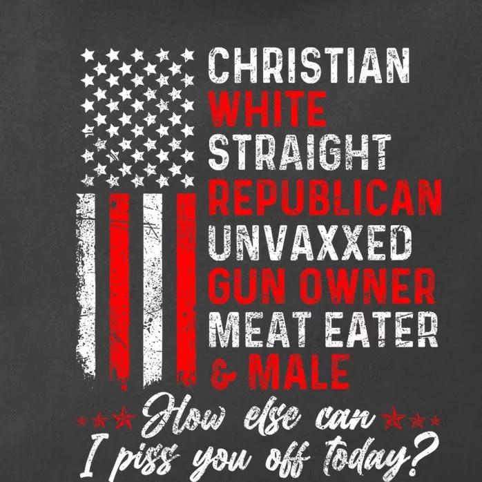 Christian White Straight Republican Unvaxxed Gun Owner Meat Zip Tote Bag