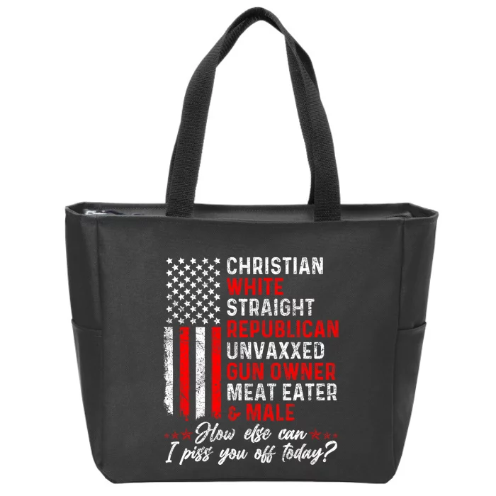 Christian White Straight Republican Unvaxxed Gun Owner Meat Zip Tote Bag