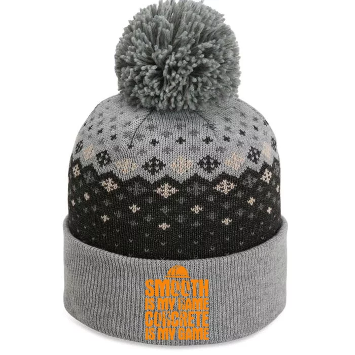 Concrete Worker Smooth Is My Name Vintage Concrete Finisher Gift The Baniff Cuffed Pom Beanie