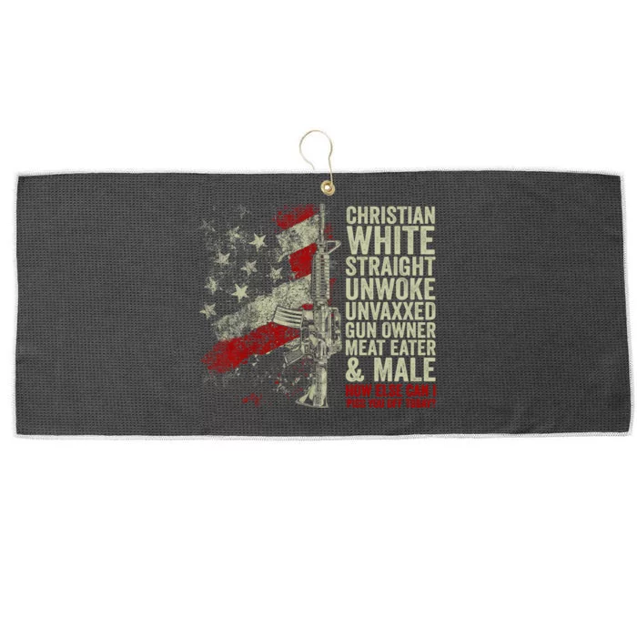 Christian White Straight Republican Unvaxxed Gun Owner Meat Large Microfiber Waffle Golf Towel