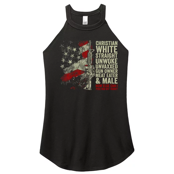 Christian White Straight Republican Unvaxxed Gun Owner Meat Women’s Perfect Tri Rocker Tank