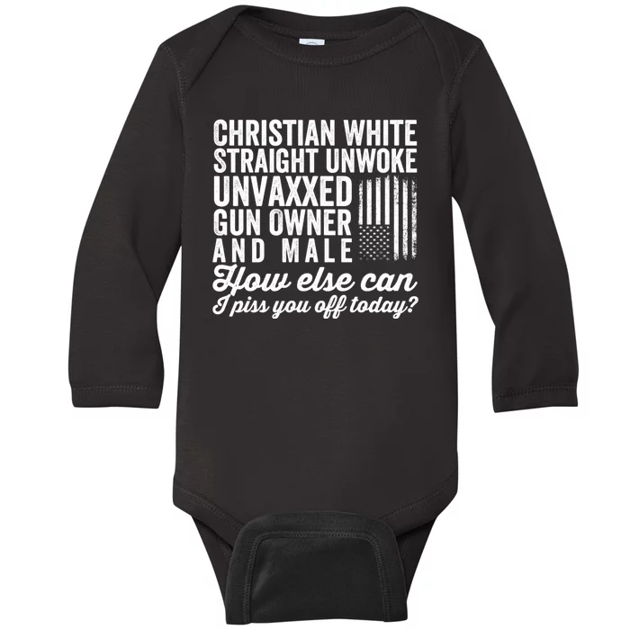 Christian White Straight Republican Unvaxxed Gun Owner Meat Baby Long Sleeve Bodysuit