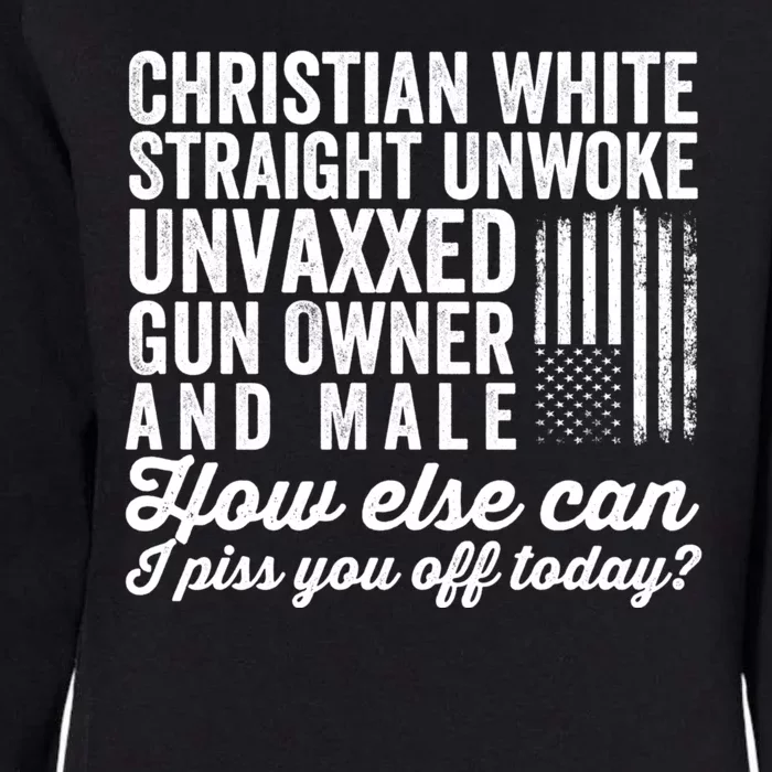 Christian White Straight Republican Unvaxxed Gun Owner Meat Womens California Wash Sweatshirt