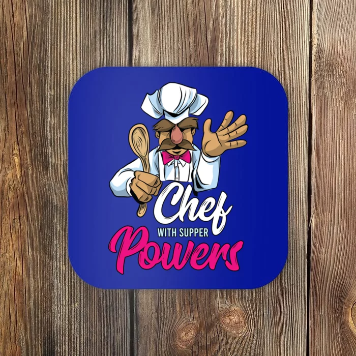 Chef With Supper Powers Funny Culinary Chef Cooking Pun Gift Coaster