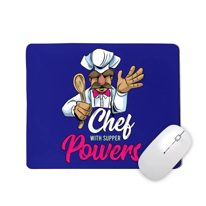 Chef With Supper Powers Funny Culinary Chef Cooking Pun Gift Mousepad