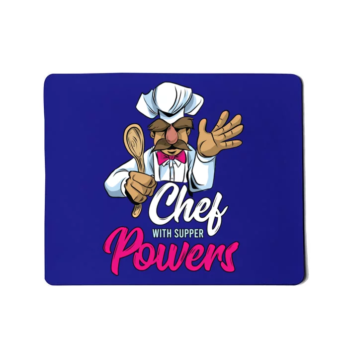 Chef With Supper Powers Funny Culinary Chef Cooking Pun Gift Mousepad