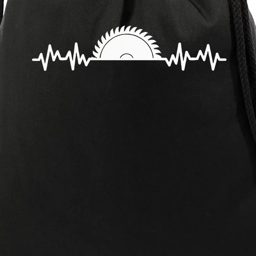 Carpenter Woodworking Saw Heartbeat Drawstring Bag