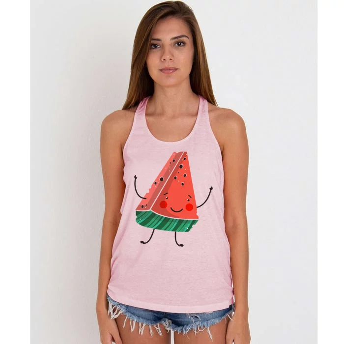 Cute Watermelon Slice Gift Women's Knotted Racerback Tank