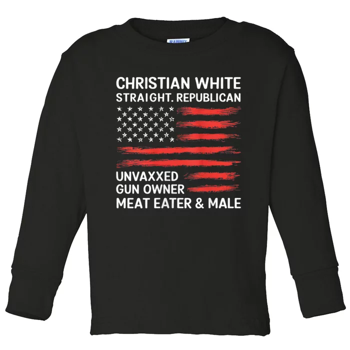 Christian White Straight Republican Unvaxxed Gun Owner Toddler Long Sleeve Shirt