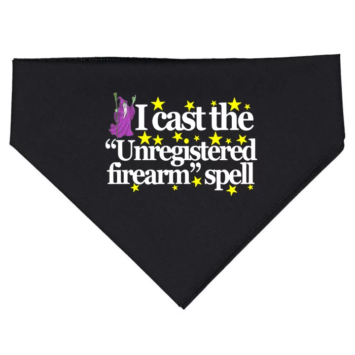 Classy Wizard Spell I Cast The Unregistered Firearm Spell USA-Made Doggie Bandana