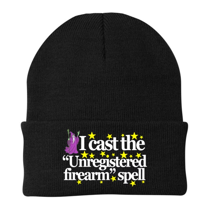 Classy Wizard Spell I Cast The Unregistered Firearm Spell Knit Cap Winter Beanie