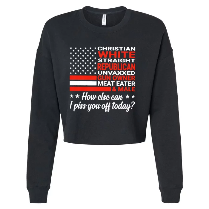 Christian White Straight Republican Unvaxxed Gun Owner Meat Cropped Pullover Crew