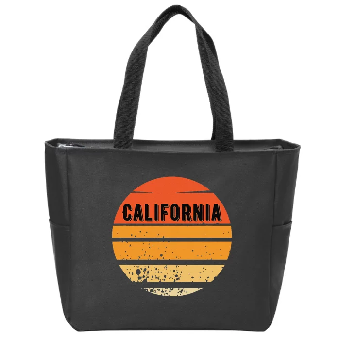 California With Sun Graphic Zip Tote Bag