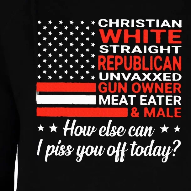 Christian White Straight Republican Unvaxxed Gun Owner Meat Womens Funnel Neck Pullover Hood