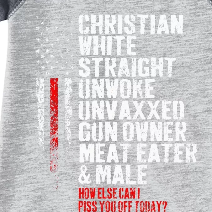 Christian White Straight Unwoke Unvaxxed Gun Owner Infant Baby Jersey Bodysuit