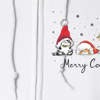 Cats With Santa Hat Merry Catmas Cat Lover Christmas Gift TShirt Full Zip Hoodie